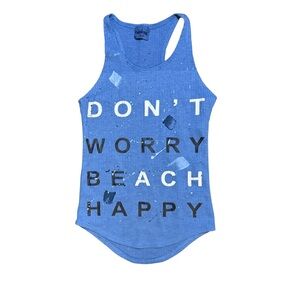 Firehouse blue don’t worry beach happy tank girls size XS EUC